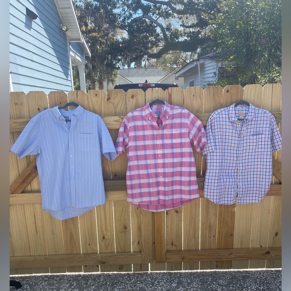 Vibrant Jos. A. Bank Men’s Shirt Bundle – Size L – Linen & Stays Cool Cotton